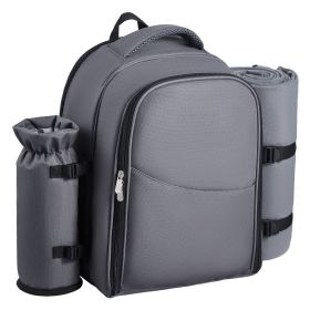 VEVOR Picnic Backpack, Beach Picnic Backpack Bag for 2 Person with Insulated Cooler Compartment, Detachable Bottle/Wine Holder, Lightweight Blank
