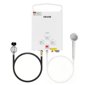 VEVOR Portable Propane Water Heater, 5L Tankless Outdoor Water Heater, 34000 BTU 1.32 GPM Instant Hot Water (Capacity: 5 L)